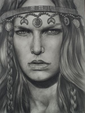 Gypsy Eyes, Graphite/Paper, 9x12